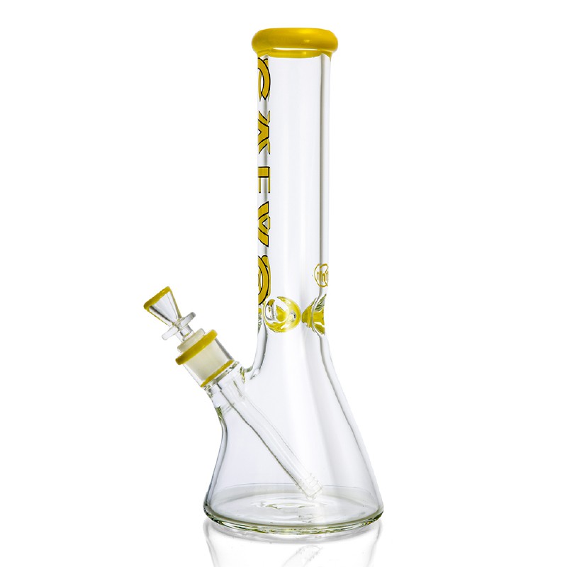 BEAKER 35CM 9MM PREMIUM YELLOW CALVO GLASS
