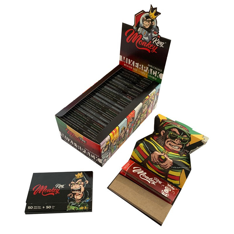 PACK TRYMIX UNBLEACHED 1 1/4+TIP 24UDS MONKEY KING