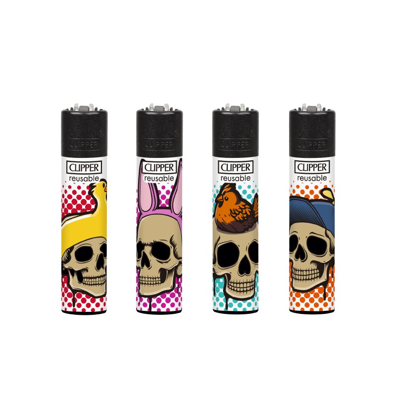 ENCENDEDORES CLIPPER SKULL BLEND 3 24UDS