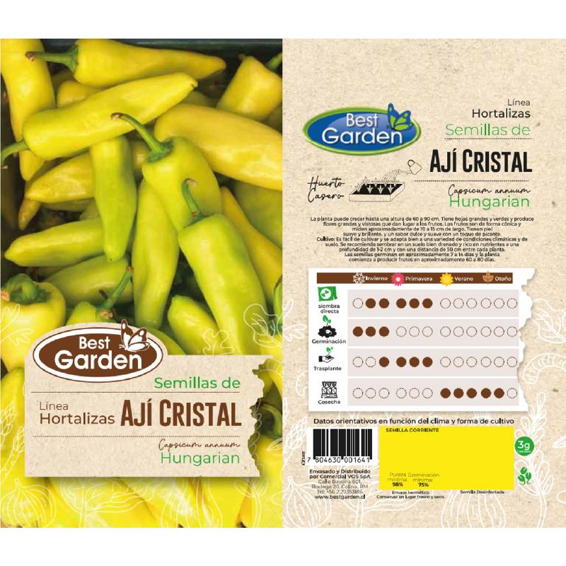 BEST GARDEN SEMILLA AJI CRISTAL 3GRS 5UDS