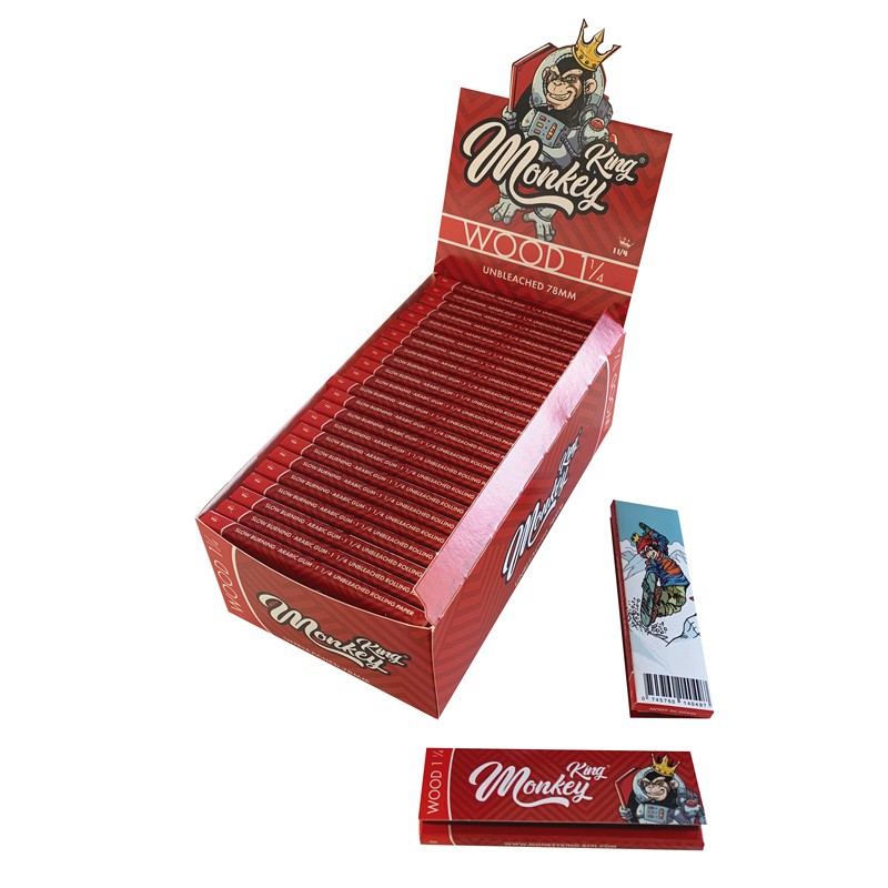 PAPEL 1 1/4 UNBLEACHED 25UDS MONKEY KING