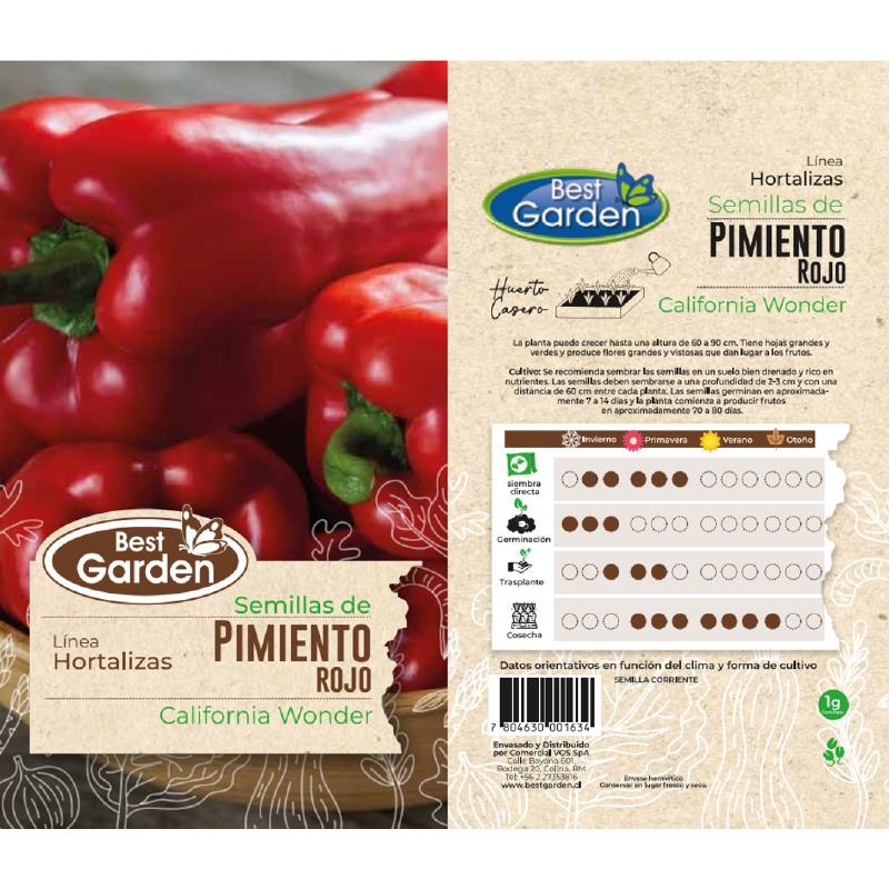BEST GARDEN SEMILLA PIMIENTO ROJO 1GR 5UDS