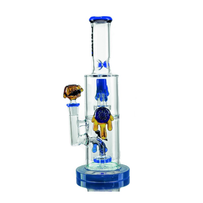 BEE WATERPIPE BLUE 35CM CALVO GLASS