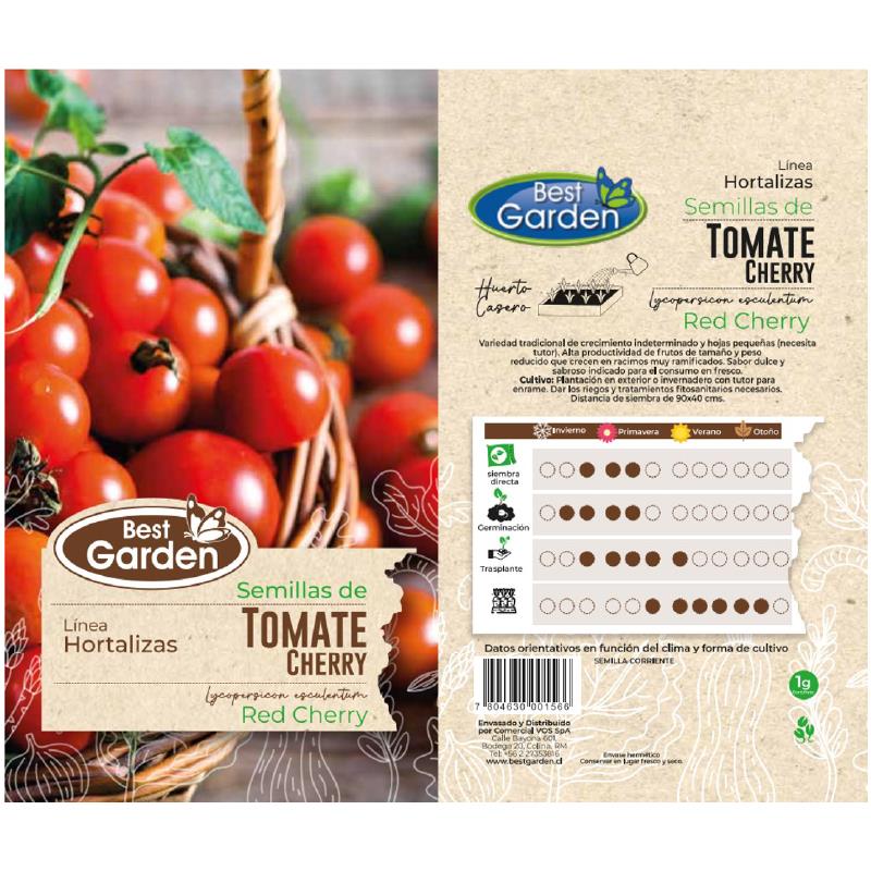 BEST GARDEN SEMILLA TOMATE CERRY 1GR 5UDS