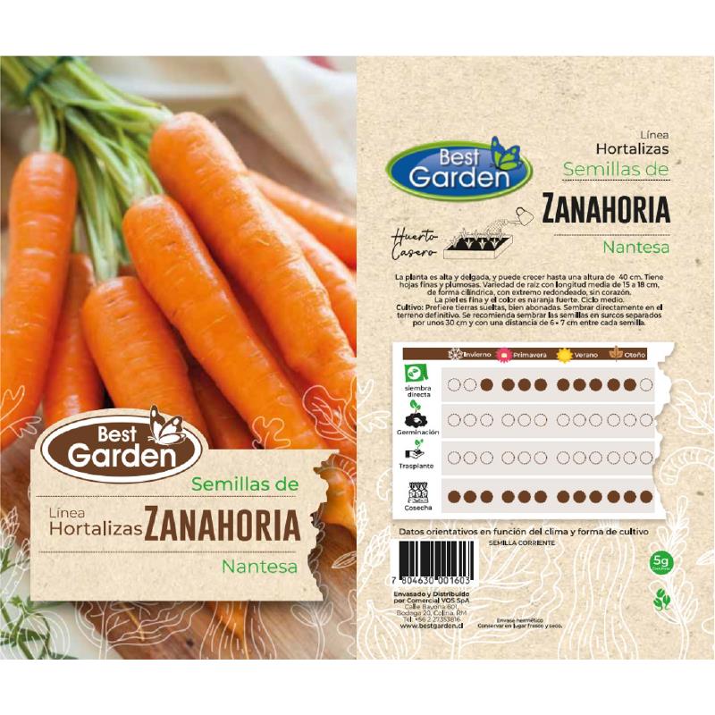 BEST GARDEN SEMILLA ZANAHORIA 5GRS 5UDS