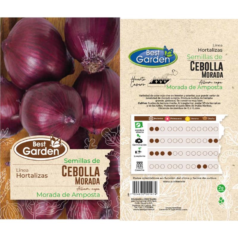 BEST GARDEN SEMILLA CEBOLLA MORADA 2GRS 5UDS