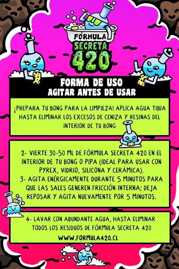 LIMPIADOR BONG MANZANA 250ML FORMULA SECRETA 420