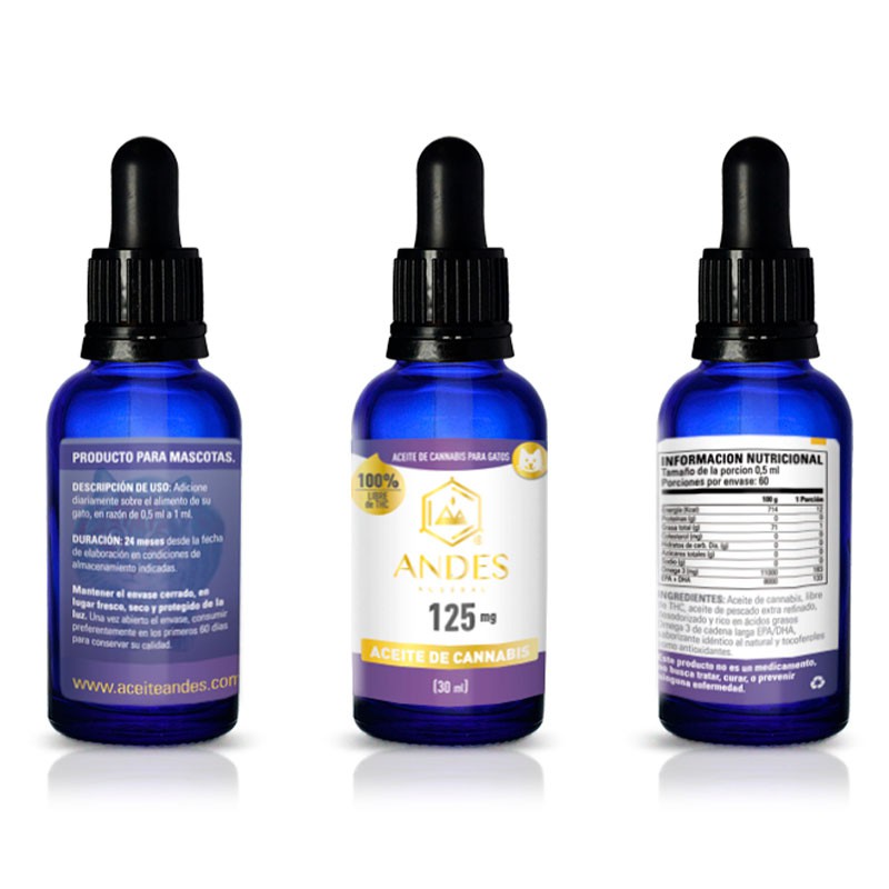 ANDES AUSTRAL ACEITE DE CANNABIS GATO 125MG 30ML