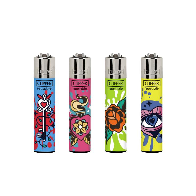 ENCENDEDORES CLIPPER SIMPLE TATTS 24UDS