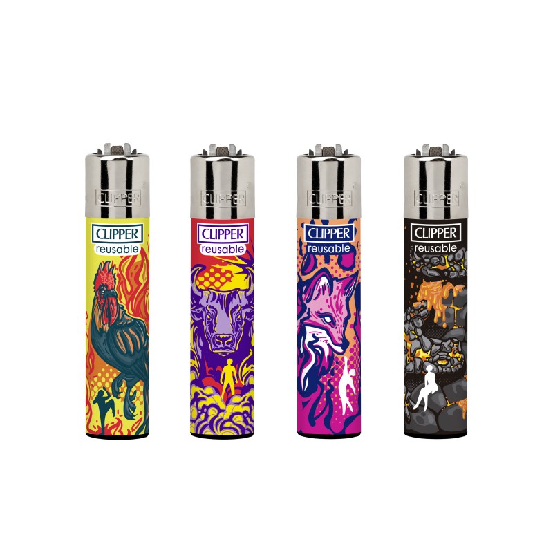 ENCENDEDORES CLIPPER SPIRIT ANIMALS 2 24UDS