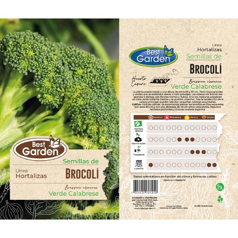 BEST GARDEN SEMILLA BROCOLI 5GRS 5UDS
