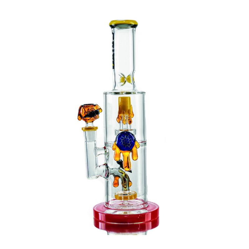 BEE WATERPIPE YELLOW 35CM CALVO GLASS