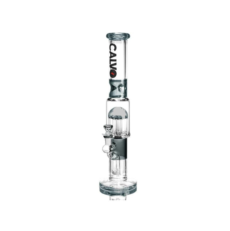 STRAIGHT TUBE TREE PERC BLACK CALVO GLASS