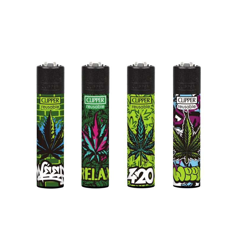ENCENDEDORES CLIPPER GRAF WEED 24UDS
