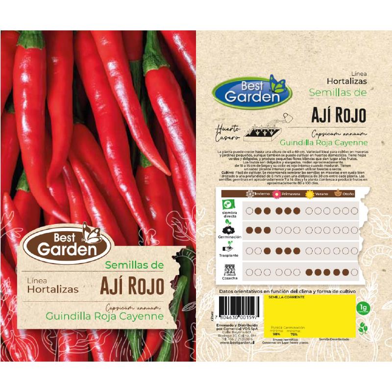 BEST GARDEN SEMILLA AJI ROJO 1GR 5UDS