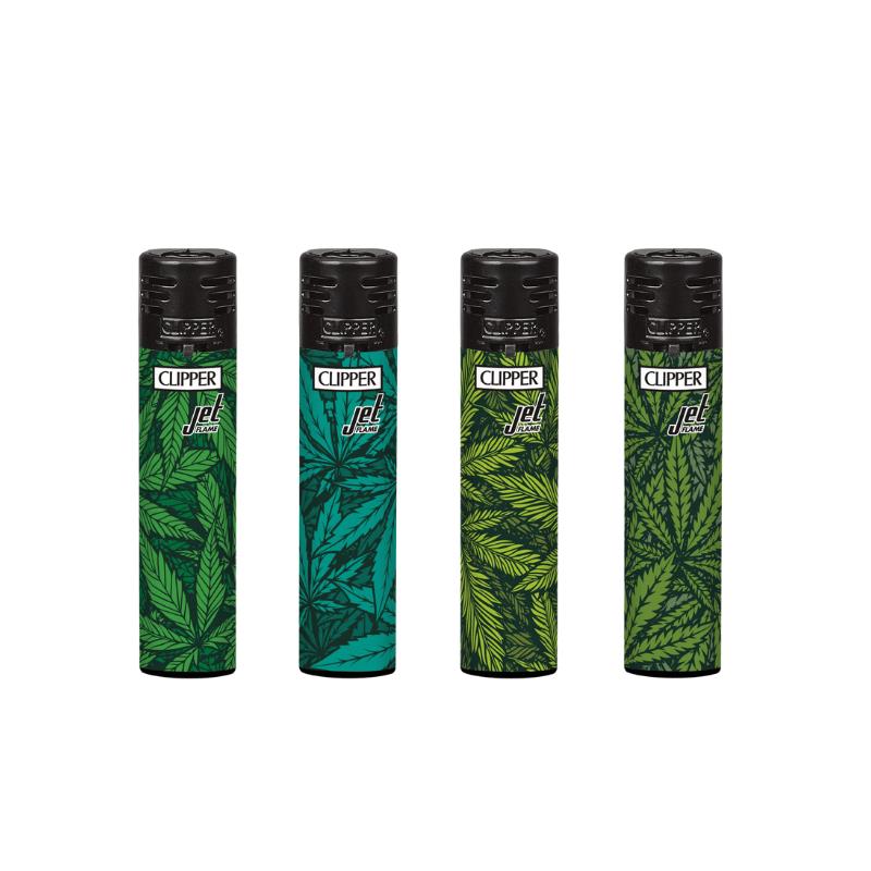 ENCENDEDORES CLIPPER JET PRINTED WEED 24UDS