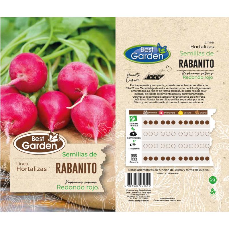 BEST GARDEN SEMILLA RABANITO 5GRS 5UDS