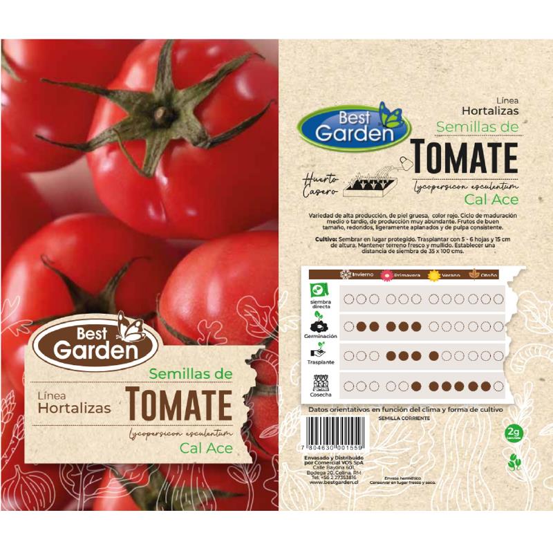 BEST GARDEN SEMILLA TOMATE ACE 2GRS 5UDS