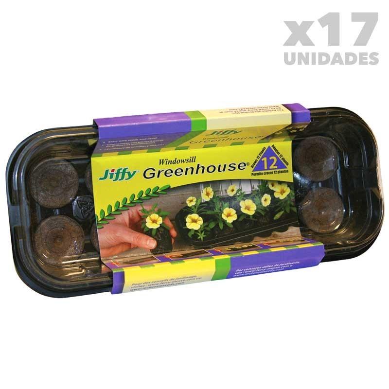 MICRO INVERNADERO CON 12 JIFFY 7 36MM 17UDS