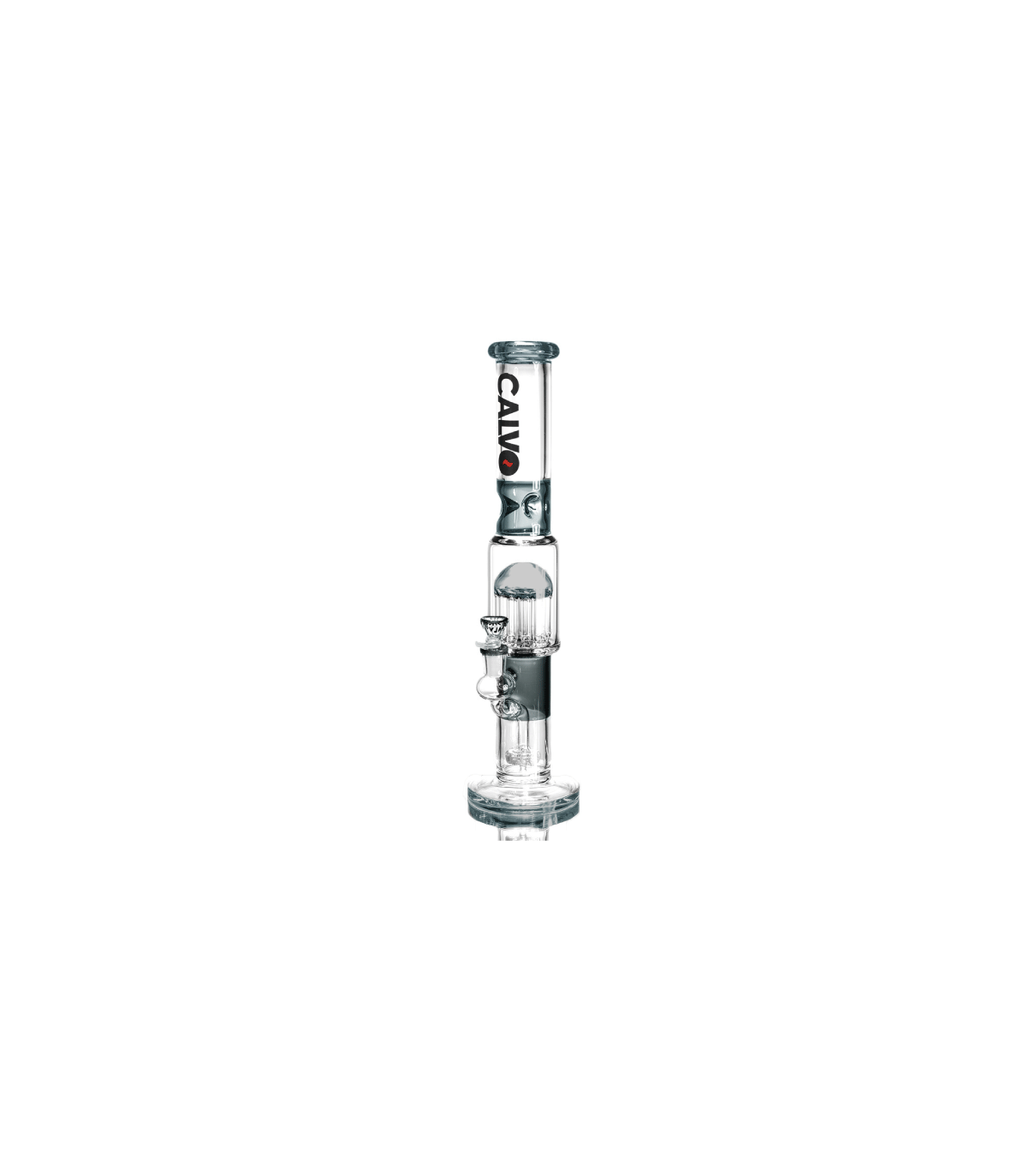 STRAIGHT TUBE TREE PERC BLACK CALVO GLASS