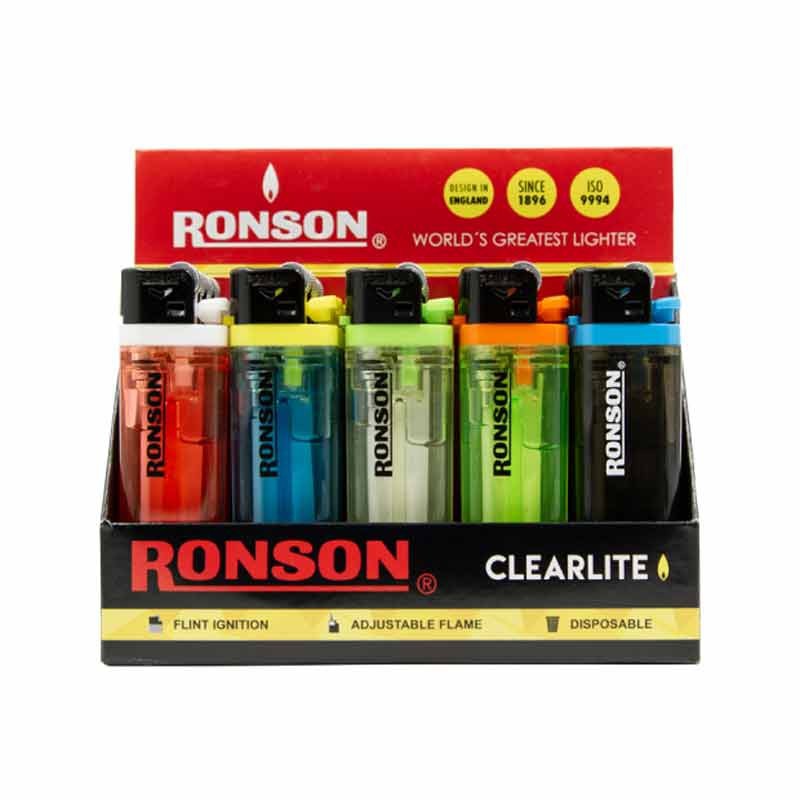 ENCENDEDORES RONSON TRANSPARENTE 20UDS